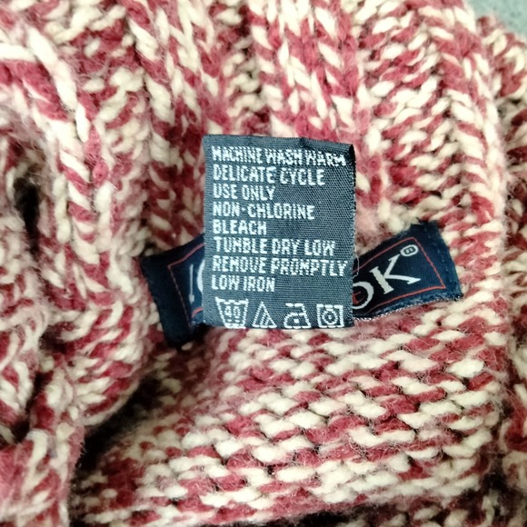 Vintage Y2K Chunky Sweater Women M Red Speckle Knit Turtleneck Sleeveless Preppy - Picture 9 of 9